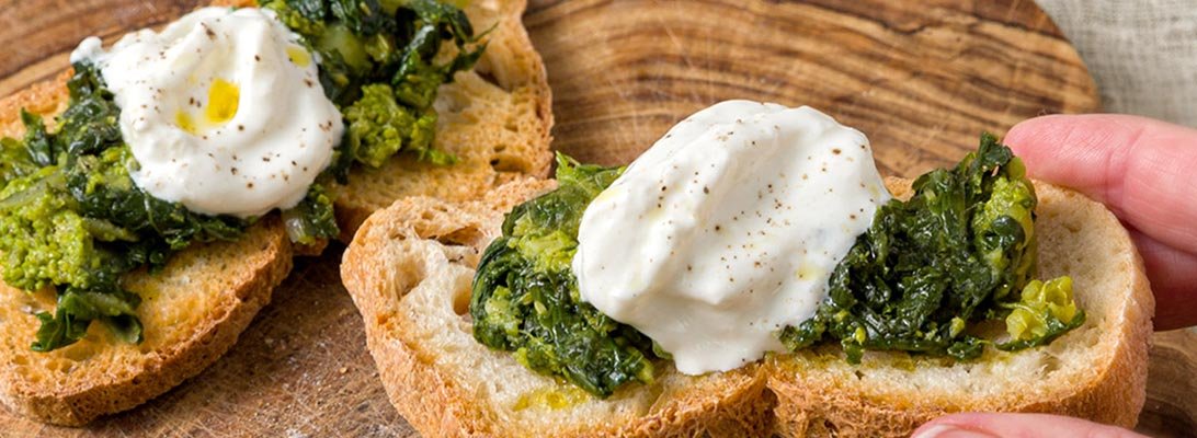 bruschetta tapenade broccoletti gourmet leon