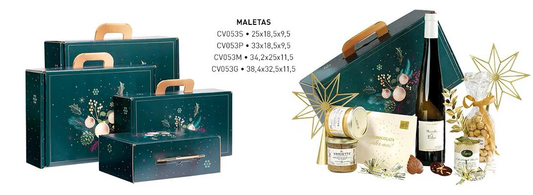 caja maleta de cartón para regalos gourmet leon