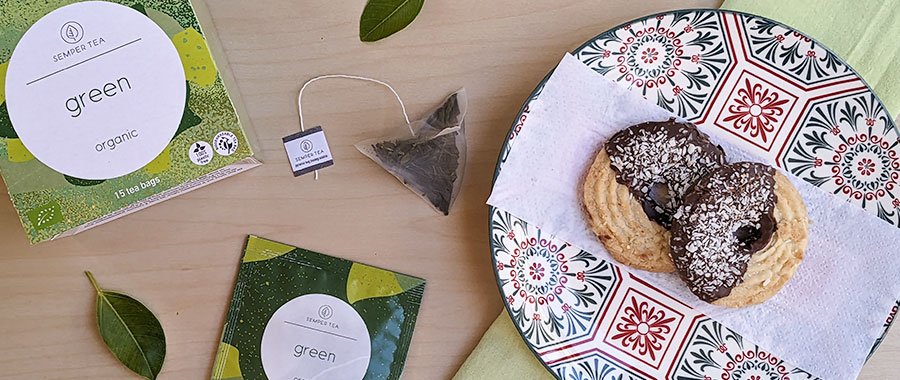 Te verde Semper Tea ecologico en bolsita piramide para tiendas gourmet Te verde Semper Tea ecologico en bolsita piramide para tiendas gourmet