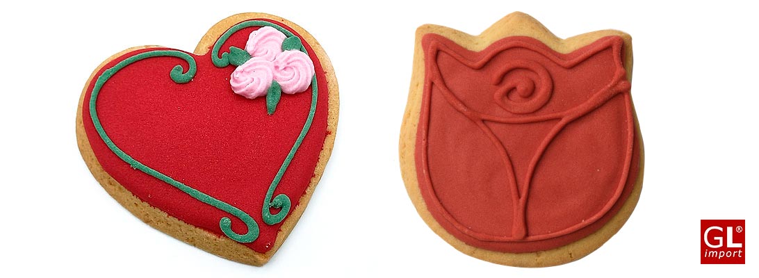 galletas decoradas en forma de corazon y flor gourmet leon