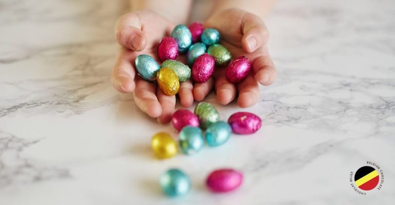 mini huevos de chocolate belga a granel
