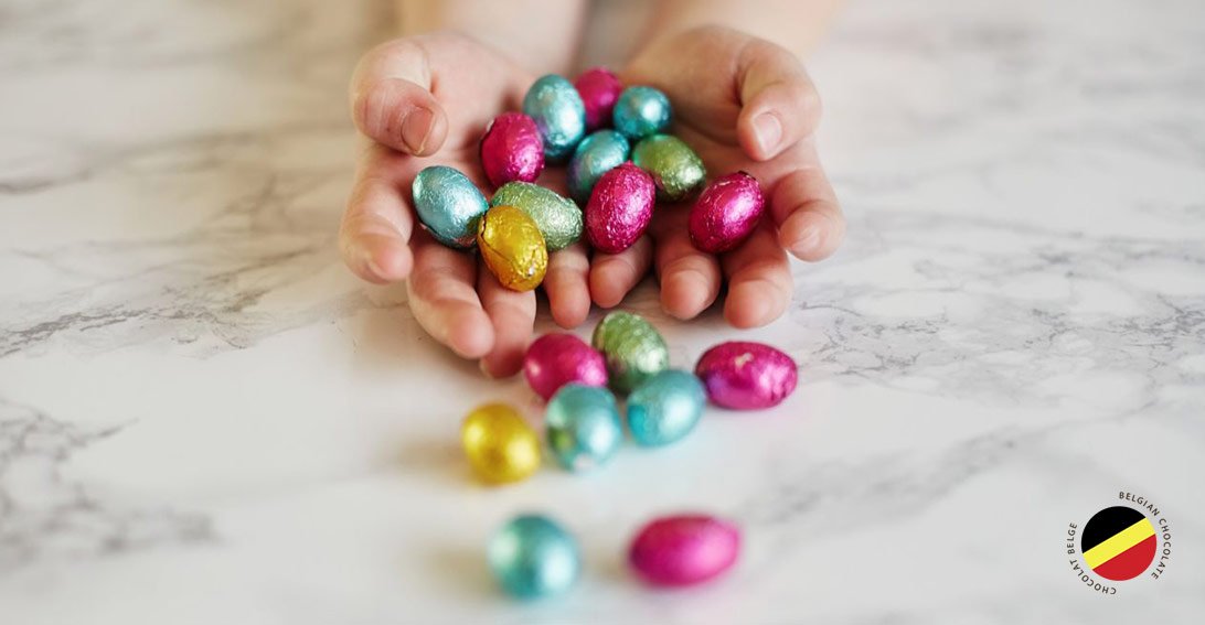 mini huevos de chocolate belga a granel