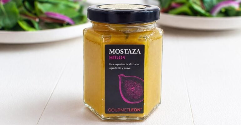 Mostaza de higos gourmet leon para ensaladas y vinagretas