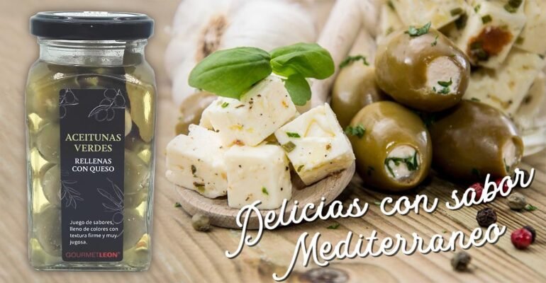 olivas rellenas de queso gourmet leon