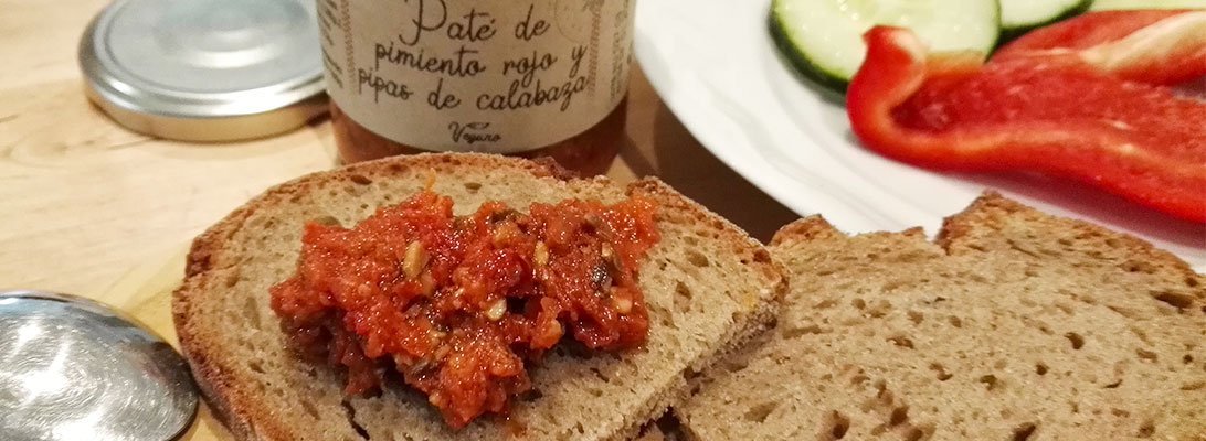 pate vegetal pimiento rojo pipas calabaza