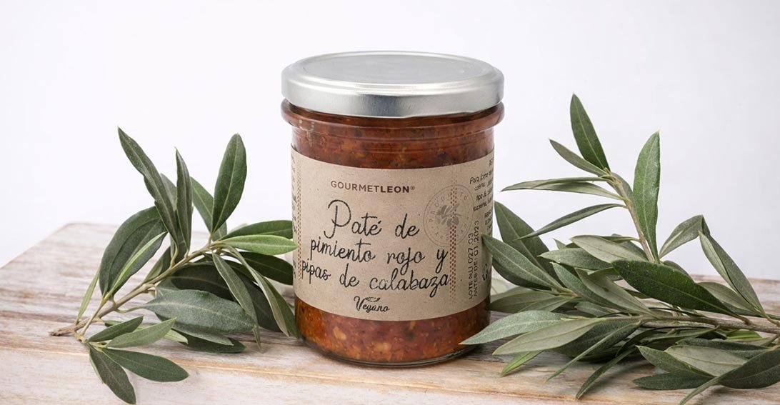 Paté vegano de pimiento con pipas de calabaza Gourmet Leon