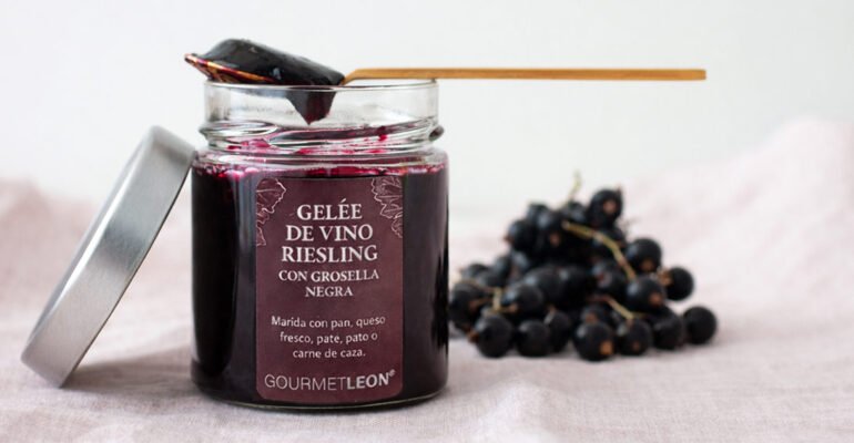 tarro de gelee de vino riesling con grosella negra Gourmet Leon