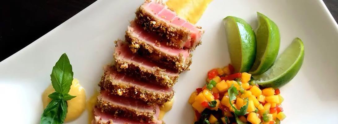 Tataki de atún con mostaza de mango Gourmet León